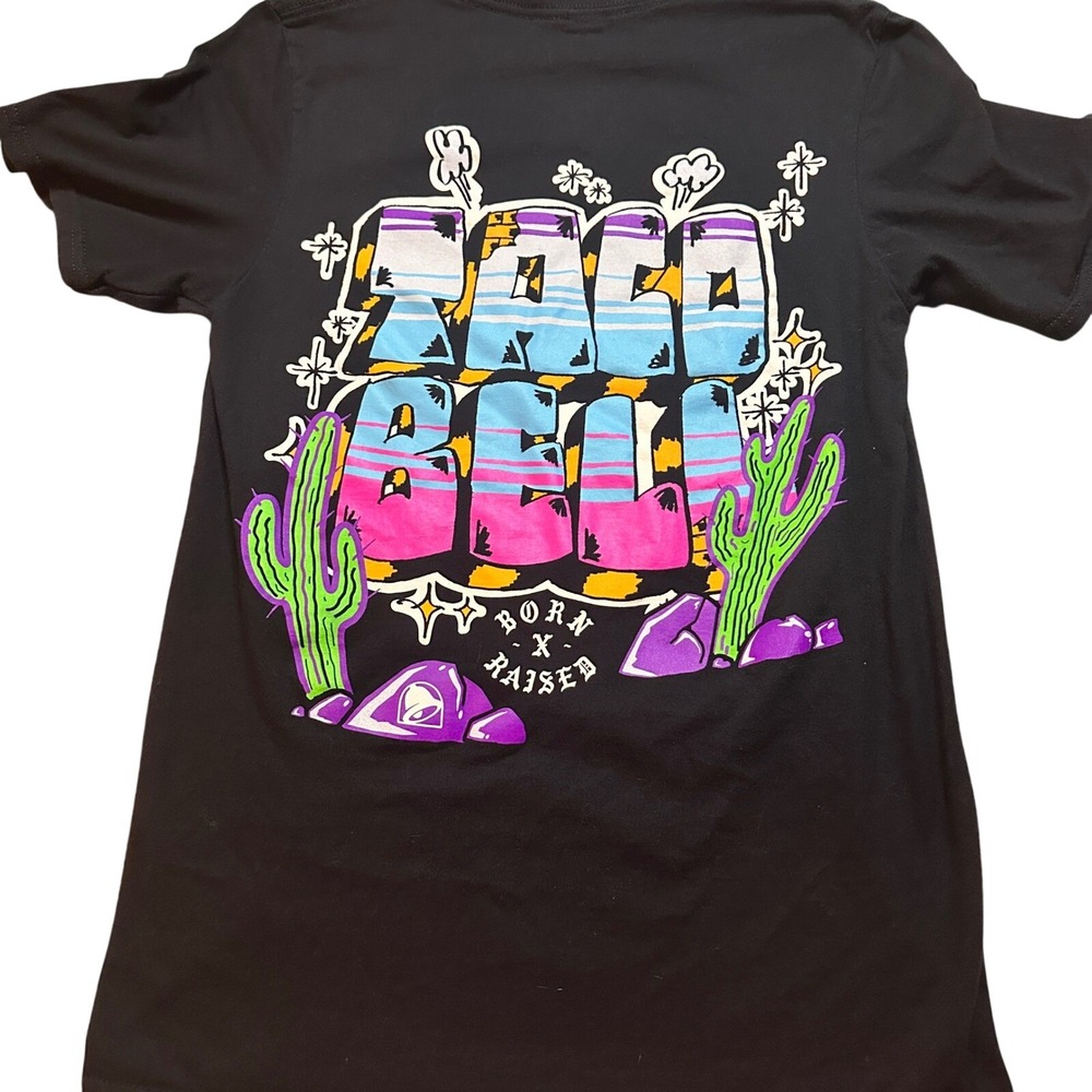 Taco Bell x Born X Raised Collab Short Sleeve Graphic T-shirt Black Adult Small